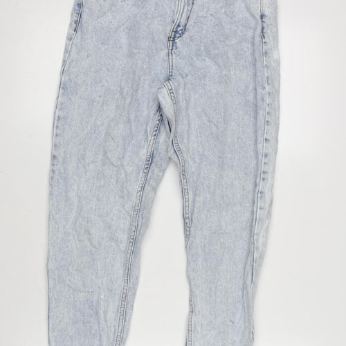 Denim & Co. Womens Blue Cotton Tapered Jeans Size 8 L26.5 in Regular Zip