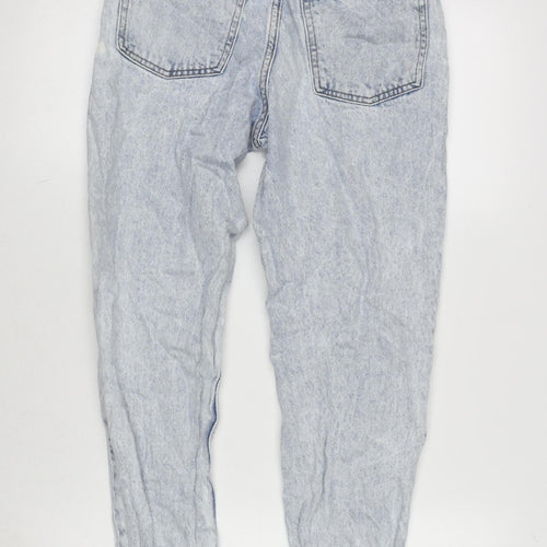 Denim & Co. Womens Blue Cotton Tapered Jeans Size 8 L26.5 in Regular Zip