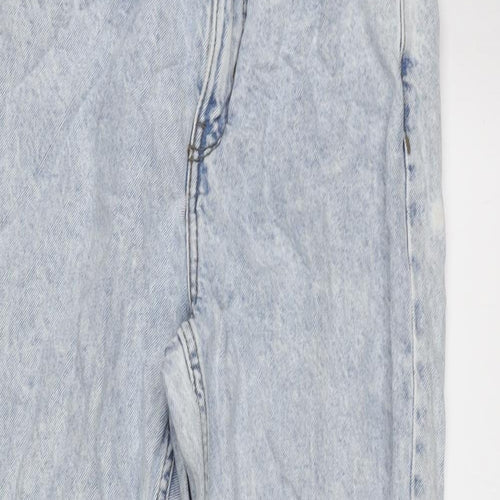 Denim & Co. Womens Blue Cotton Tapered Jeans Size 8 L26.5 in Regular Zip