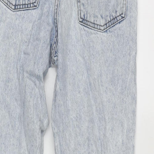 Denim & Co. Womens Blue Cotton Tapered Jeans Size 8 L26.5 in Regular Zip