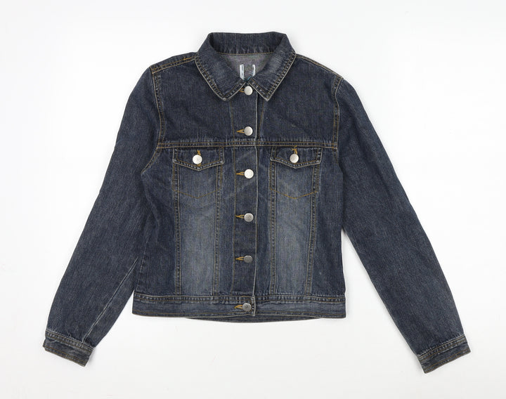 915 Girls Blue Military Jacket Jacket Size 10-11 Years Button