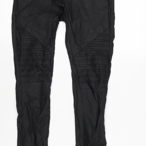 Only Womens Black Polyester Blend Trousers Size S L28 in Regular Zip
