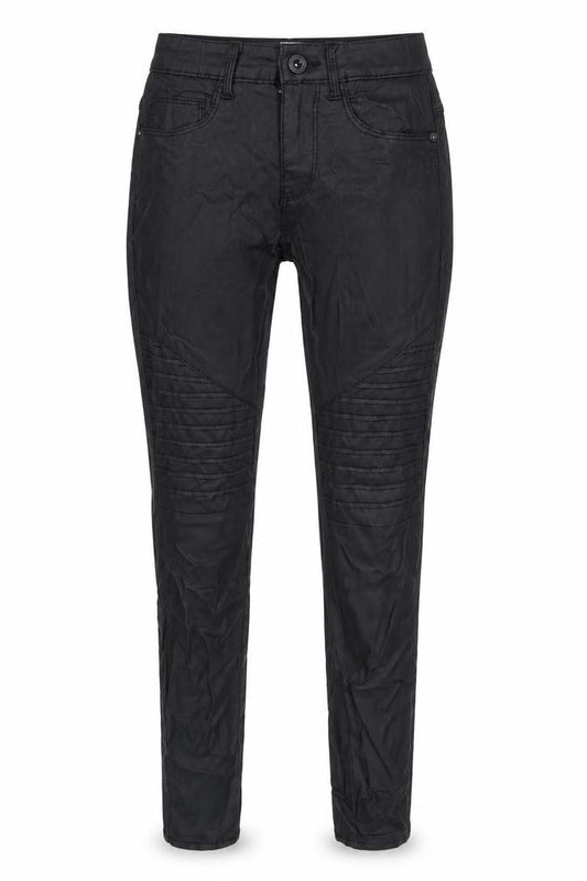 Front view of Only women’s black polyester blend trousers, size S, 28-inch leg regular zip