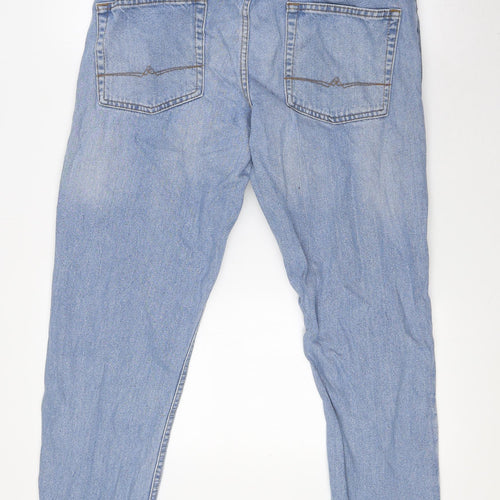 ASOS Mens Blue Cotton Tapered Jeans Size 34 in L32 in Regular Button