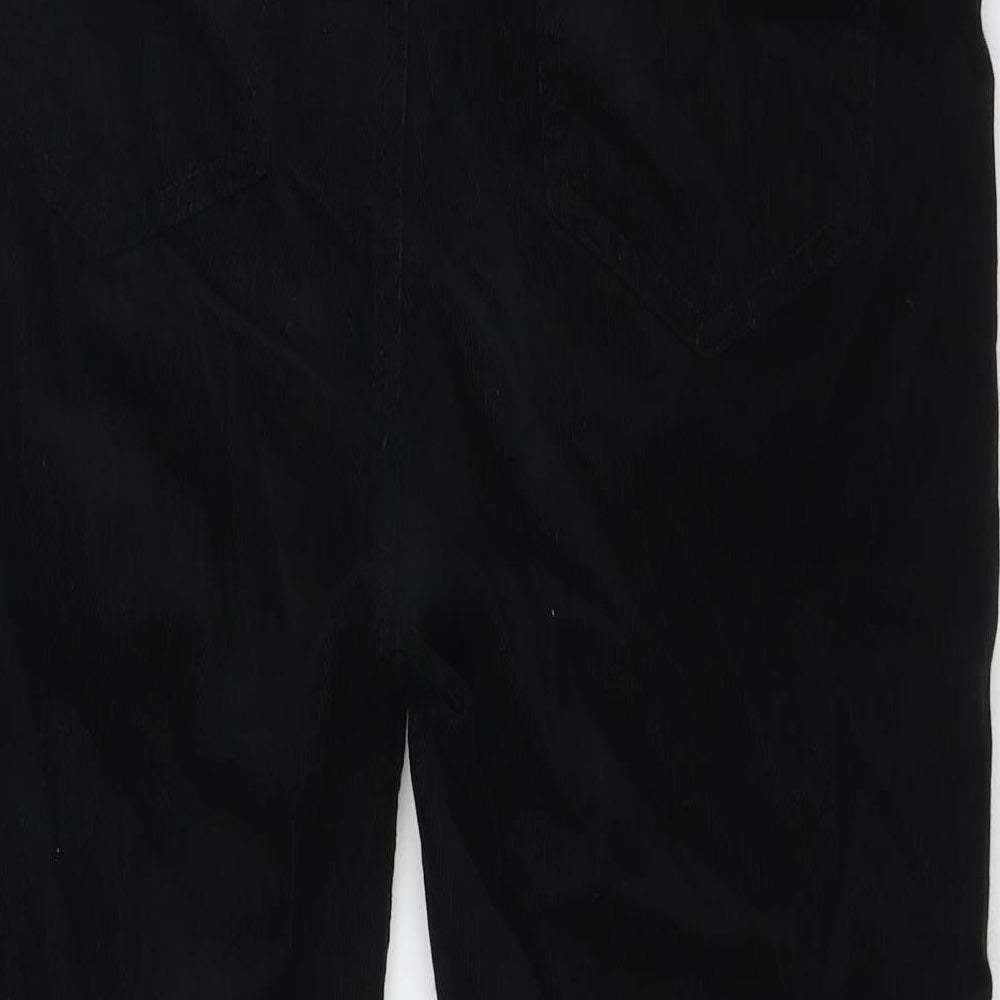 Marks and Spencer Womens Black Cotton Trousers Size 14 L29 in Regular Button