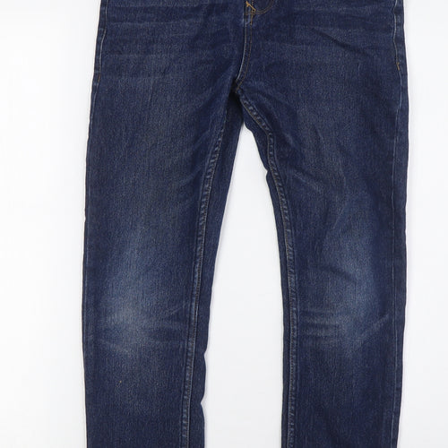 Matalan Boys Blue Houndstooth Cotton Skinny Jeans Size 11 Years L26 in Slim Button