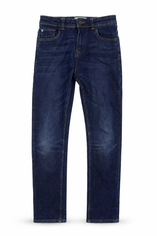 Matalan Boys Blue Houndstooth Cotton Skinny Jeans Size 11 Years L26 in Slim Button