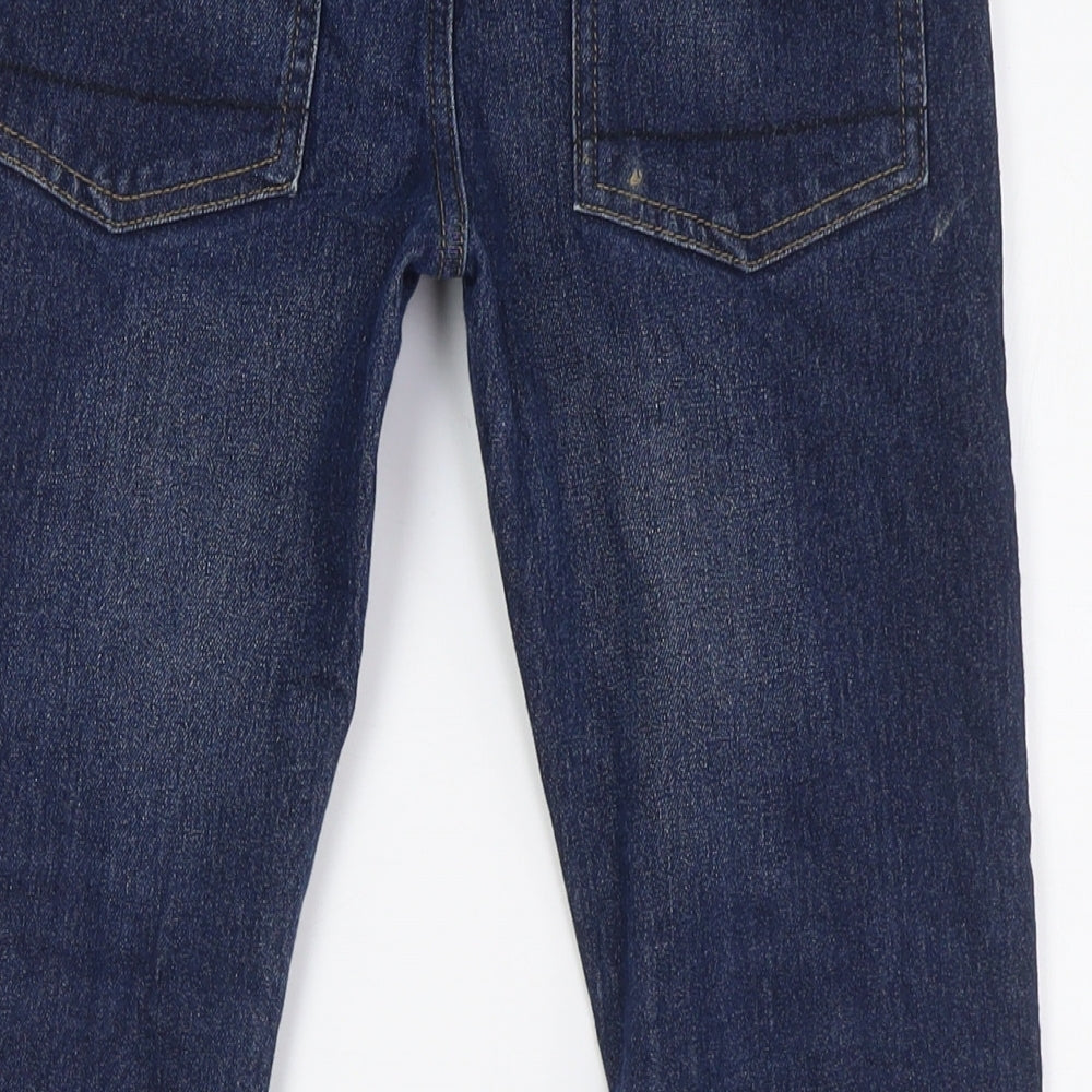 Matalan Boys Blue Houndstooth Cotton Skinny Jeans Size 11 Years L26 in Slim Button
