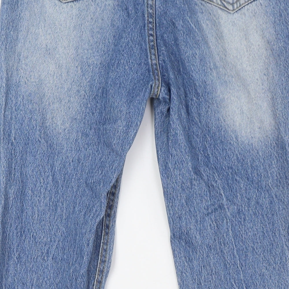 I SAW IT FIRST Womens Blue Cotton Mom Jeans Size 8 L27 in Regular Button