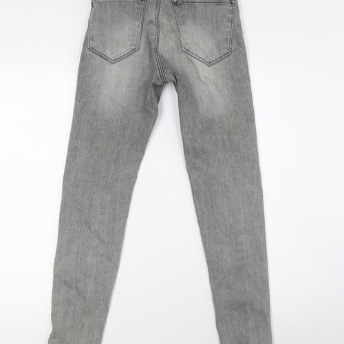 Stradivarius Womens Grey Cotton Skinny Jeans Size 6 L28 in Regular Button