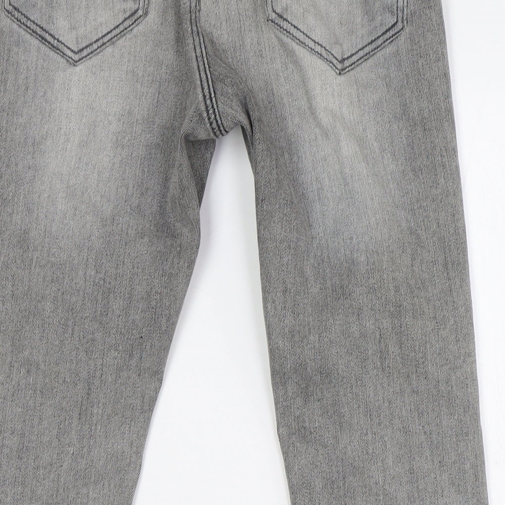 Stradivarius Womens Grey Cotton Skinny Jeans Size 6 L28 in Regular Button
