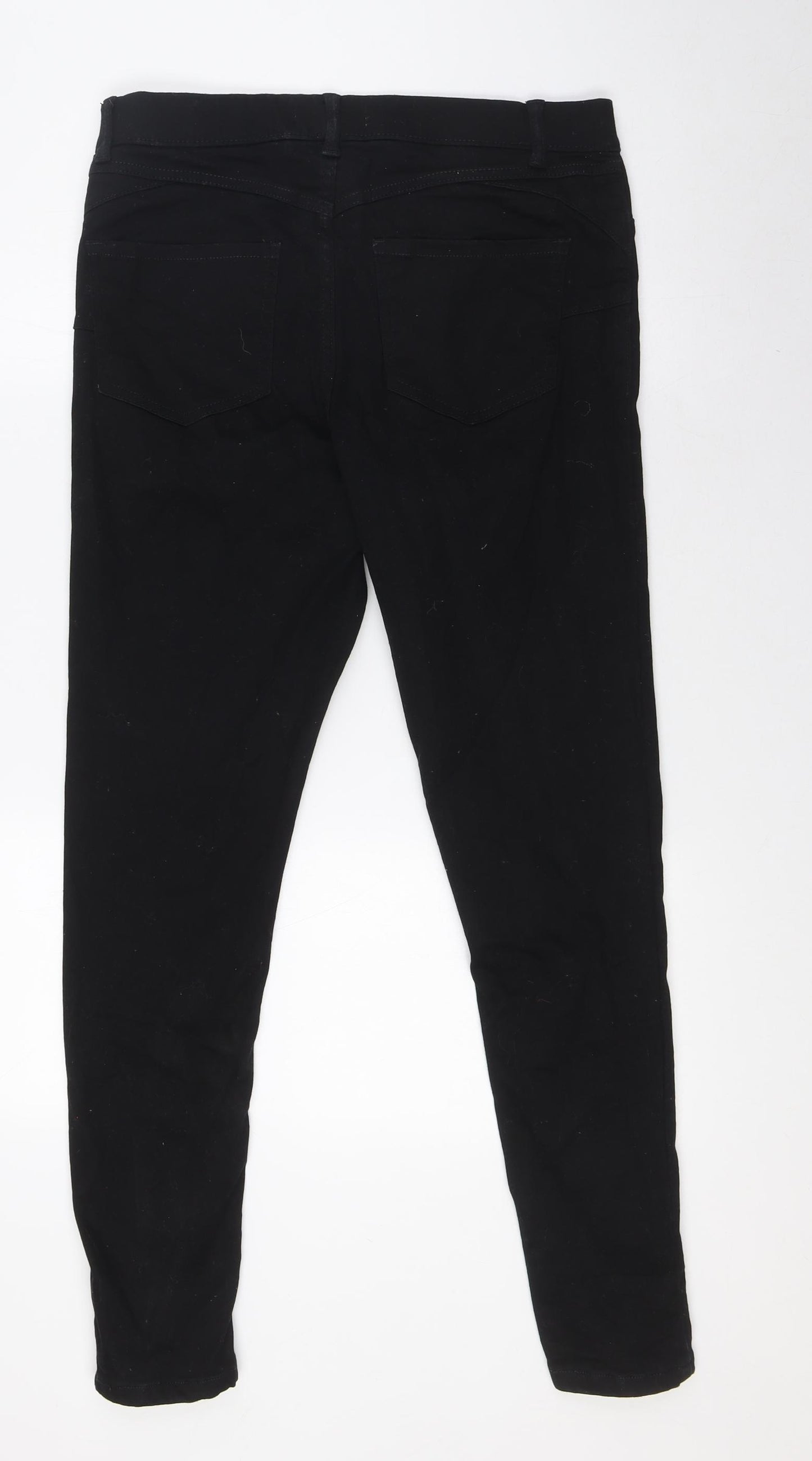 New Look Womens Black Herringbone Cotton Jegging Jeans Size 14 L29 in Regular