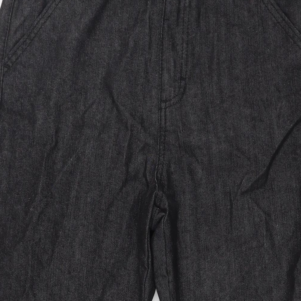 Per Una Womens Black Cotton Trousers Size 14 L32 in Regular Button
