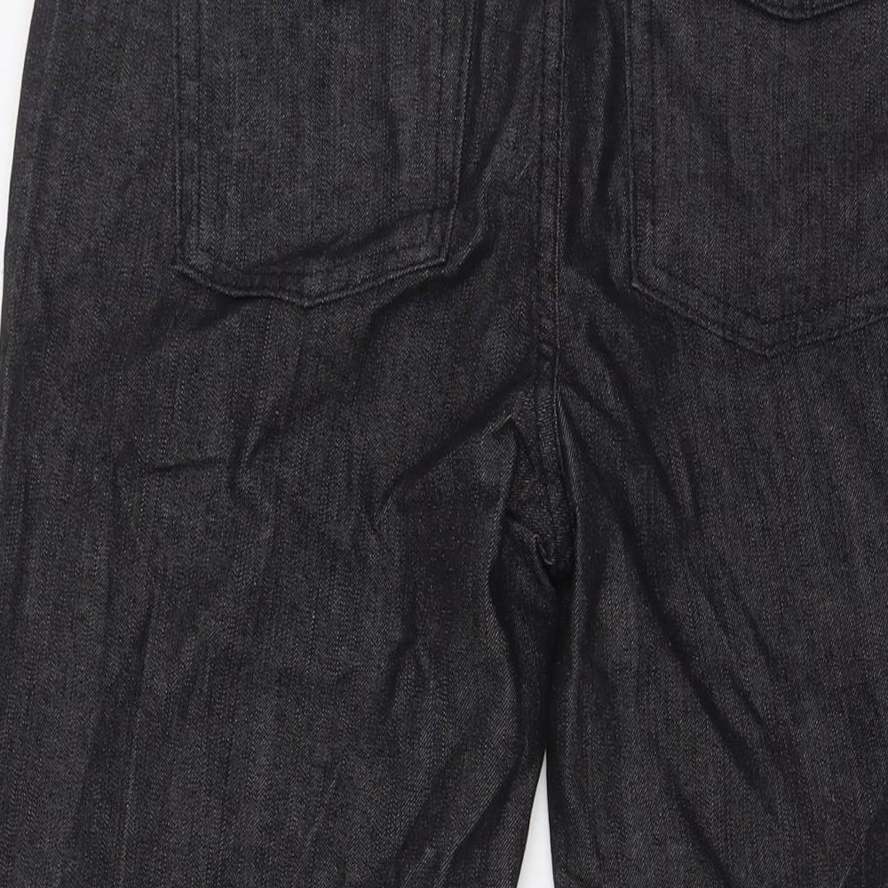 Per Una Womens Black Cotton Trousers Size 14 L32 in Regular Button