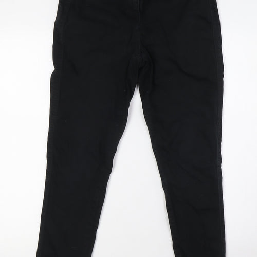 NEXT Womens Black Cotton Skinny Jeans Size 12 L28 in Slim Button