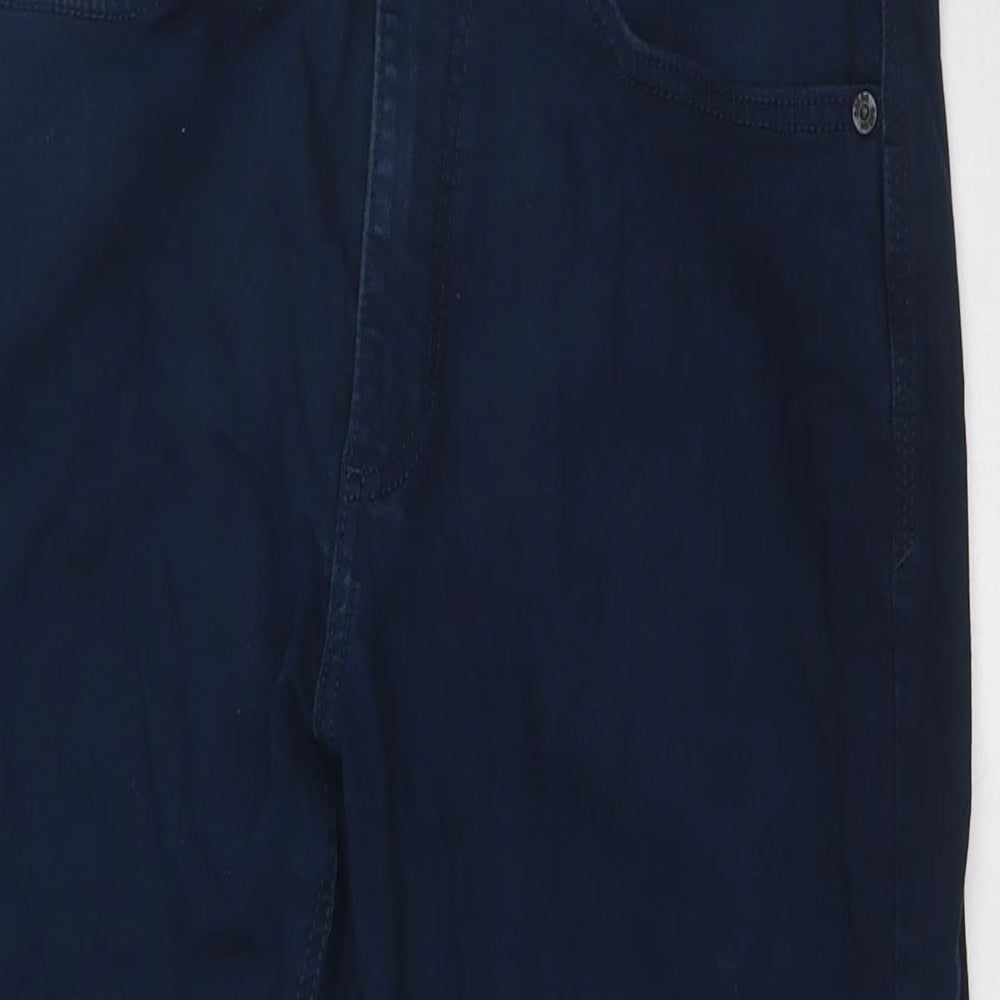 Marks and Spencer Mens Blue Cotton Straight Jeans Size 32 in L31 in Regular Button