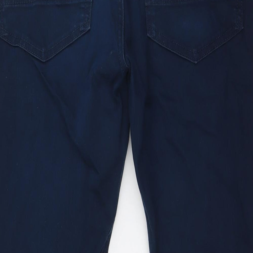 Marks and Spencer Mens Blue Cotton Straight Jeans Size 32 in L31 in Regular Button