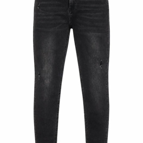NEXT Girls Black Cotton Skinny Jeans Size 12-13 Years L26 in Slim Button - Destressed
