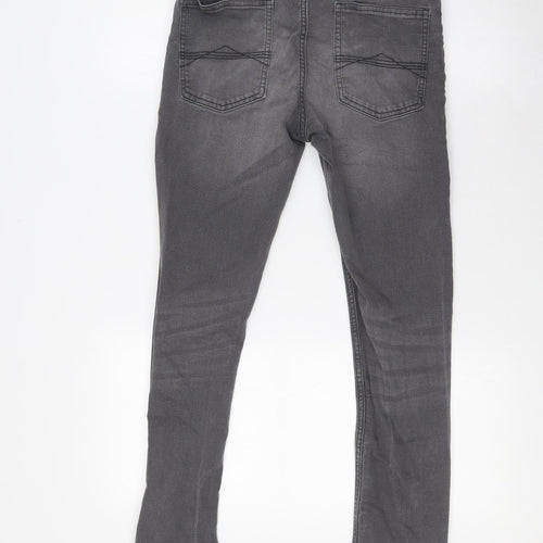 NEXT Girls Grey Cotton Skinny Jeans Size 15 Years L28 in Regular Button