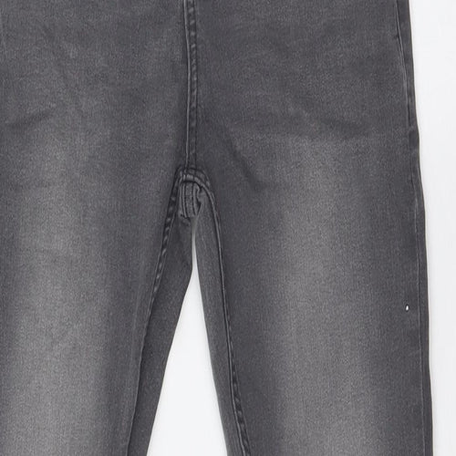 NEXT Girls Grey Cotton Skinny Jeans Size 15 Years L28 in Regular Button