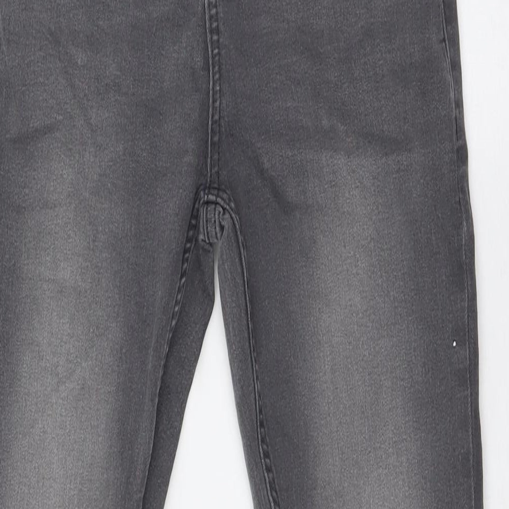 NEXT Girls Grey Cotton Skinny Jeans Size 15 Years L28 in Regular Button