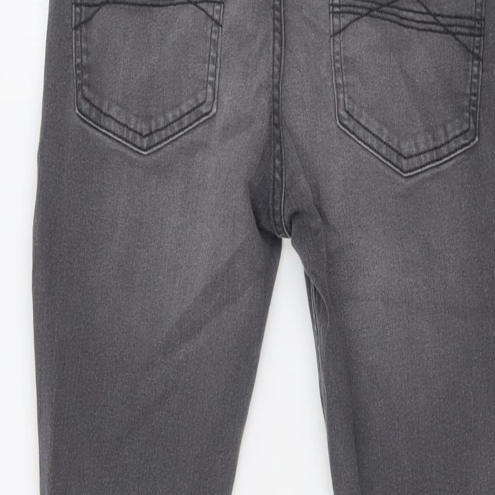 NEXT Girls Grey Cotton Skinny Jeans Size 15 Years L28 in Regular Button