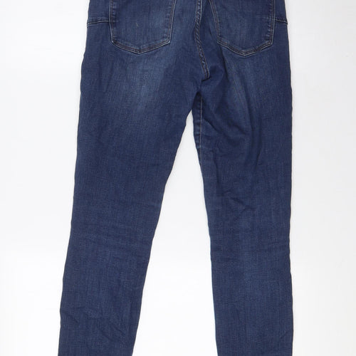 NEXT Womens Blue Cotton Skinny Jeans Size 8 L30 in Slim Button