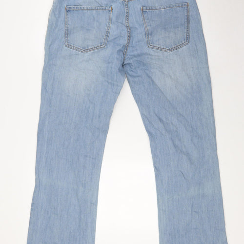 NEXT Mens Blue Cotton Straight Jeans Size 32 in L32 in Regular Button