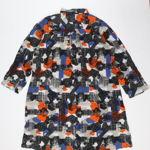 Two Danes Womens Multicoloured Cotton Shirt Dress Size M Collared Button