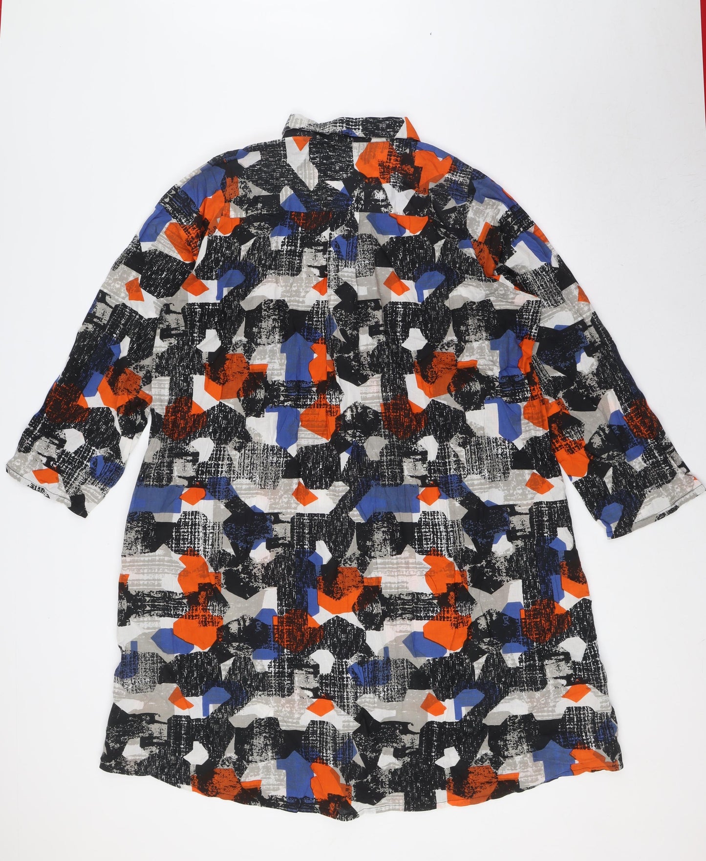 Two Danes Womens Multicoloured Cotton Shirt Dress Size M Collared Button