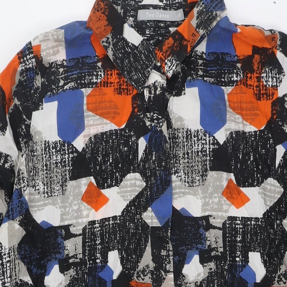 Two Danes Womens Multicoloured Cotton Shirt Dress Size M Collared Button