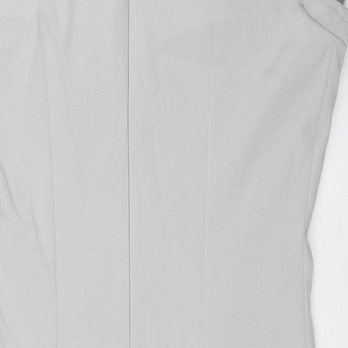Nissa Womens Grey Polyester Pencil Dress Size 10 Square Neck Zip