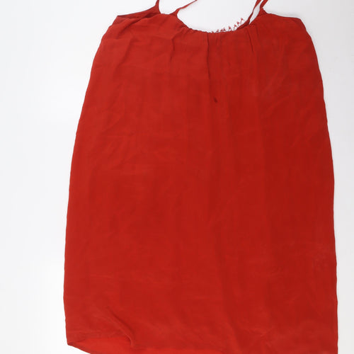 French Connection Womens Orange Silk A-Line Size 8 Scoop Neck - Beaded NeckLine