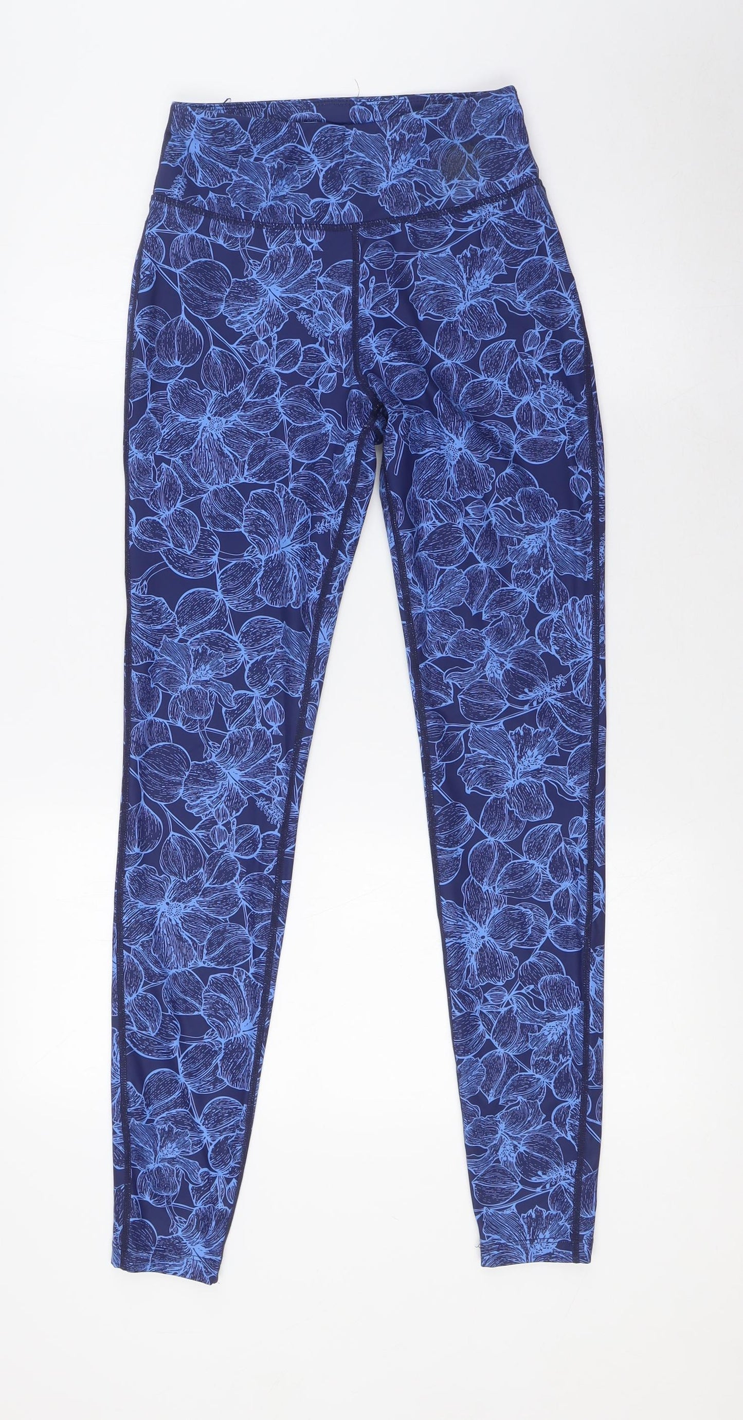 Mountain Warehouse Womens Blue Floral Polyester Jogger Leggings Size 8 L32 in