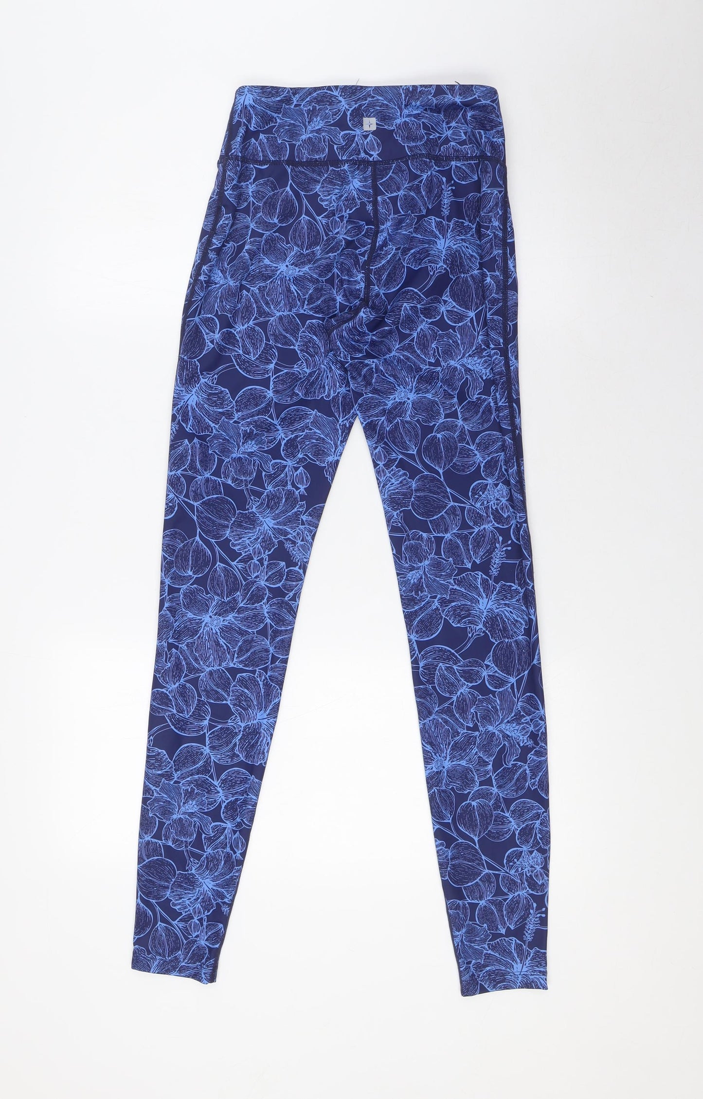 Mountain Warehouse Womens Blue Floral Polyester Jogger Leggings Size 8 L32 in