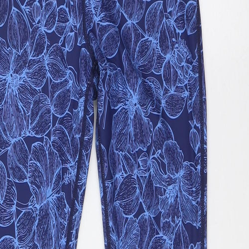 Mountain Warehouse Womens Blue Floral Polyester Jogger Leggings Size 8 L32 in