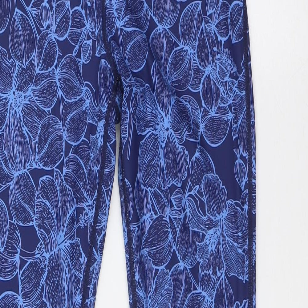 Mountain Warehouse Womens Blue Floral Polyester Jogger Leggings Size 8 L32 in