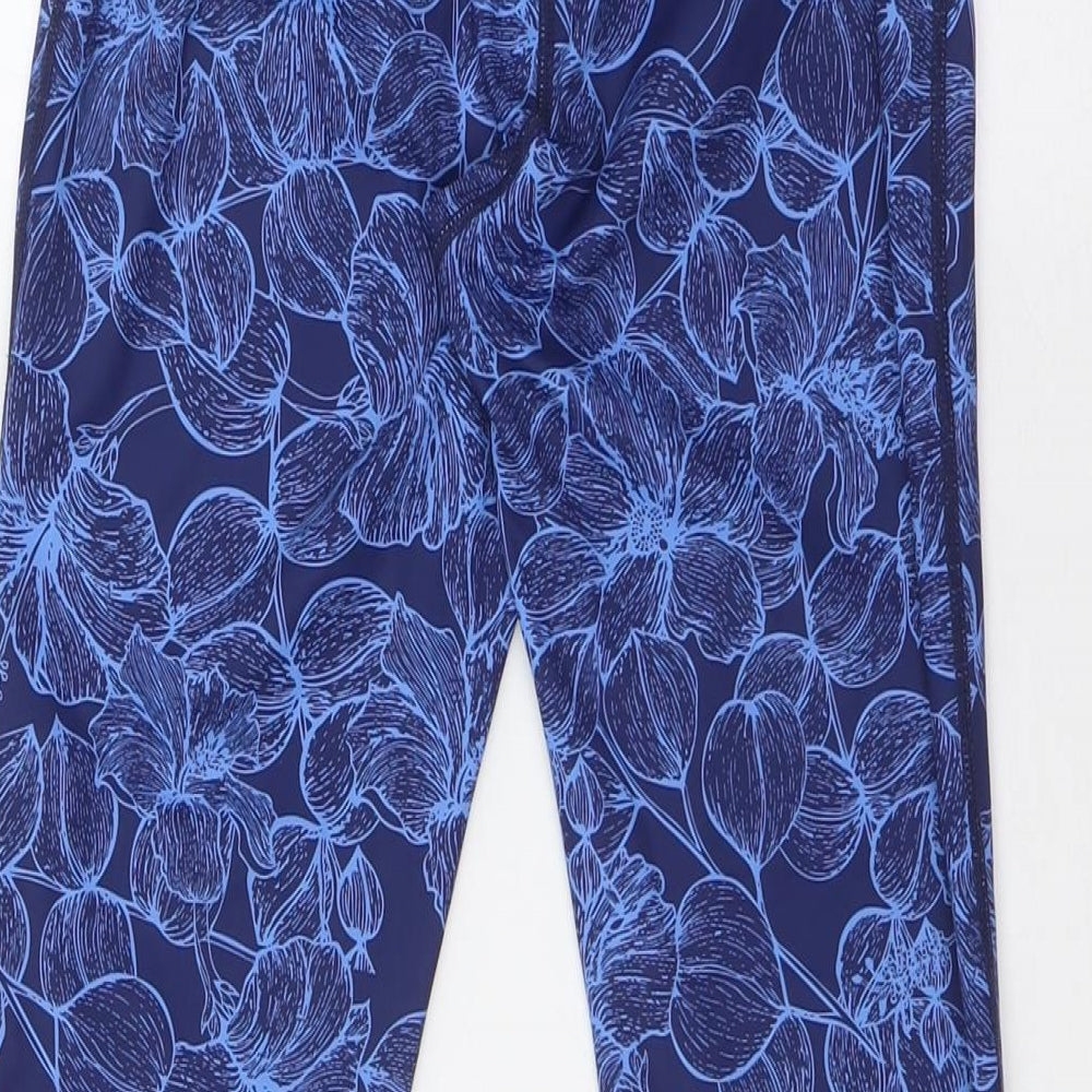 Mountain Warehouse Womens Blue Floral Polyester Jogger Leggings Size 8 L32 in