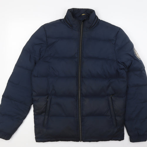 Henri Lloyd Mens Blue Quilted Jacket Size M Zip - Waling