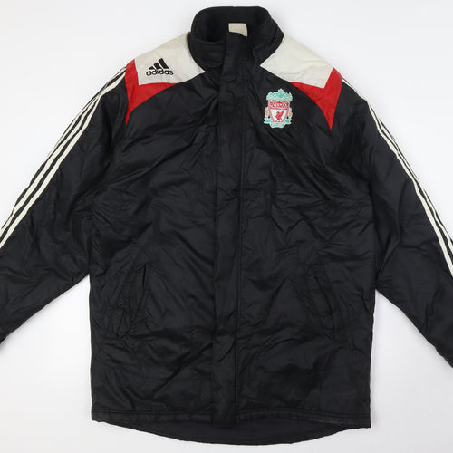 adidas Mens Black Overcoat Coat Size 38 Zip - Liverpool FC