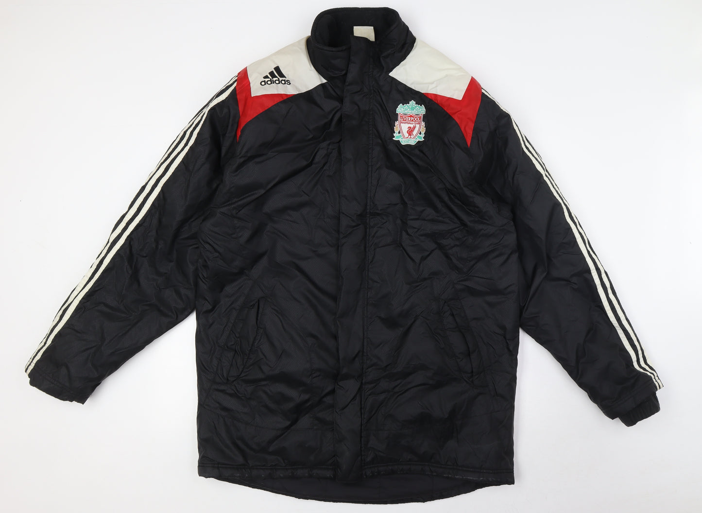 adidas Mens Black Overcoat Coat Size 38 Zip - Liverpool FC