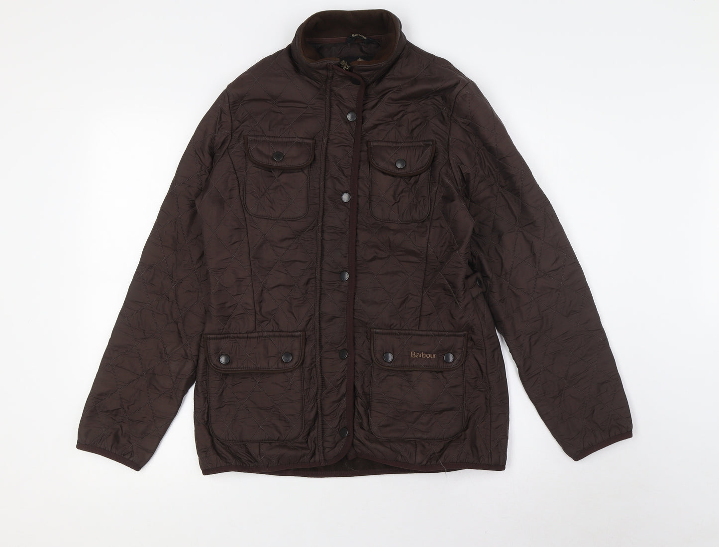 Barbour Womens Brown Jacket Size 10 Zip - Fleece Lined