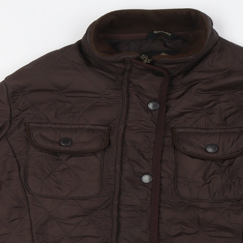 Barbour Womens Brown Jacket Size 10 Zip - Fleece Lined