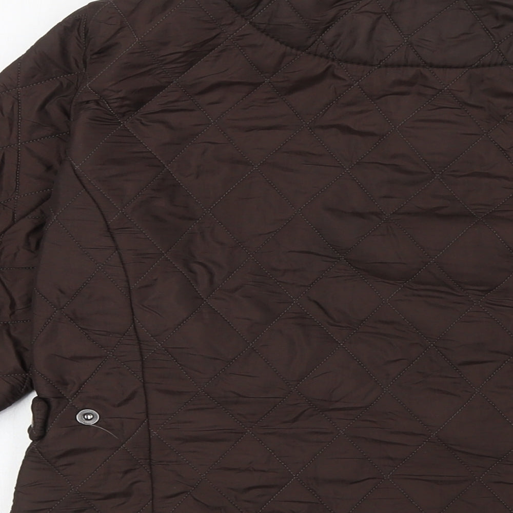Barbour Womens Brown Jacket Size 10 Zip - Fleece Lined
