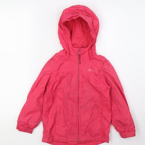 Mountain Warehouse Girls Pink Anorak Jacket Size 5-6 Years Zip - Waterproof