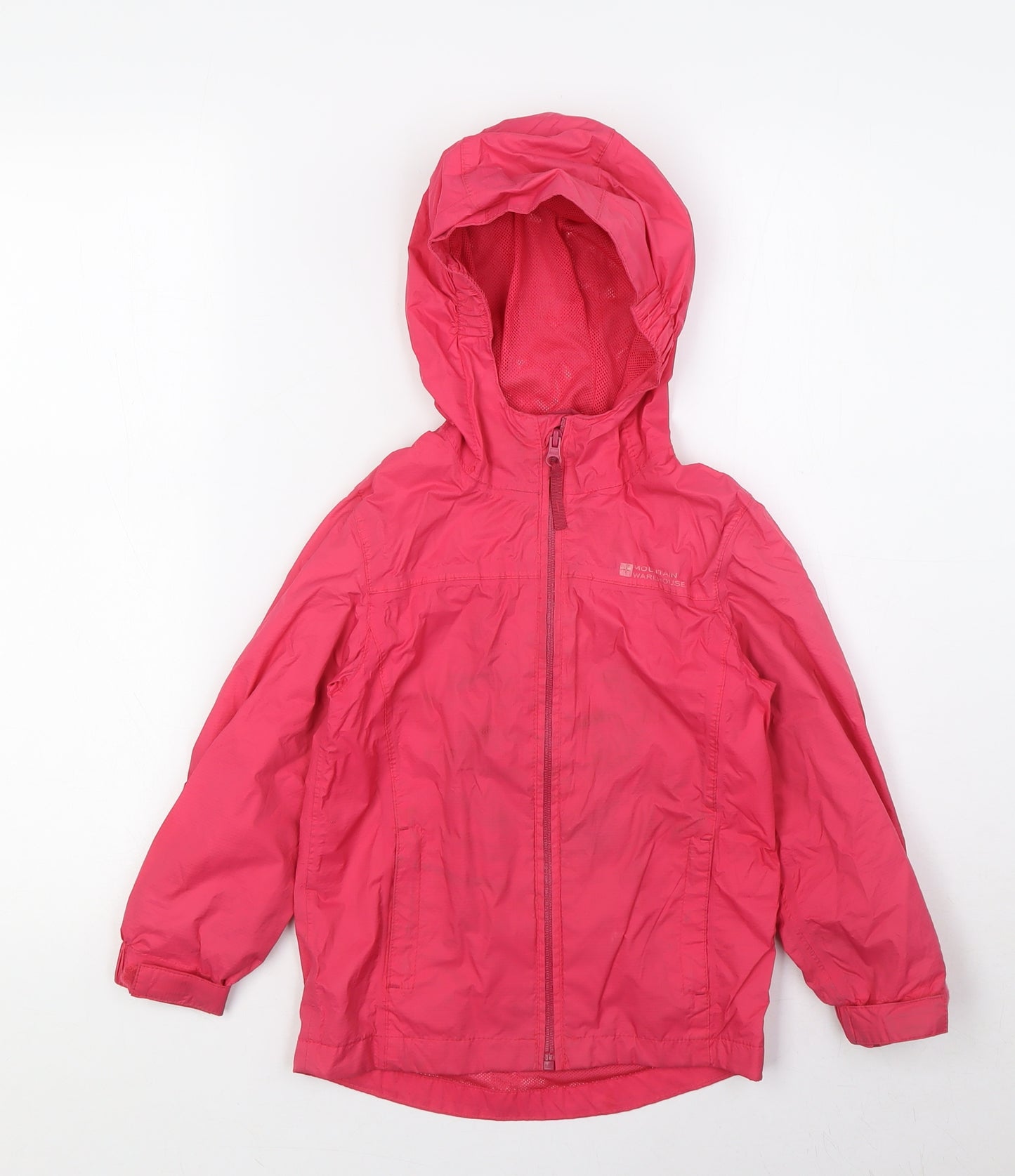 Mountain Warehouse Girls Pink Anorak Jacket Size 5-6 Years Zip - Waterproof