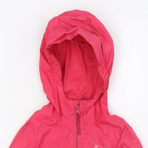 Mountain Warehouse Girls Pink Anorak Jacket Size 5-6 Years Zip - Waterproof