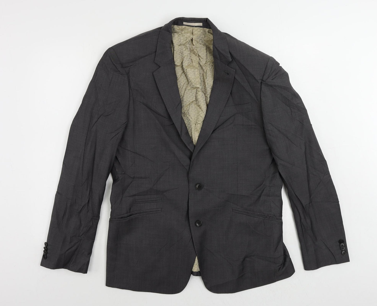 NEXT Mens Grey Wool Jacket Suit Jacket Size 42 Regular