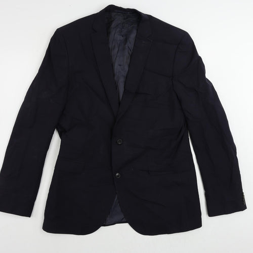 NEXT Mens Blue Wool Jacket Suit Jacket Size 44 Regular