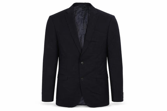 Front view of Next men’s blue wool jacket suit jacket, size 44, regular